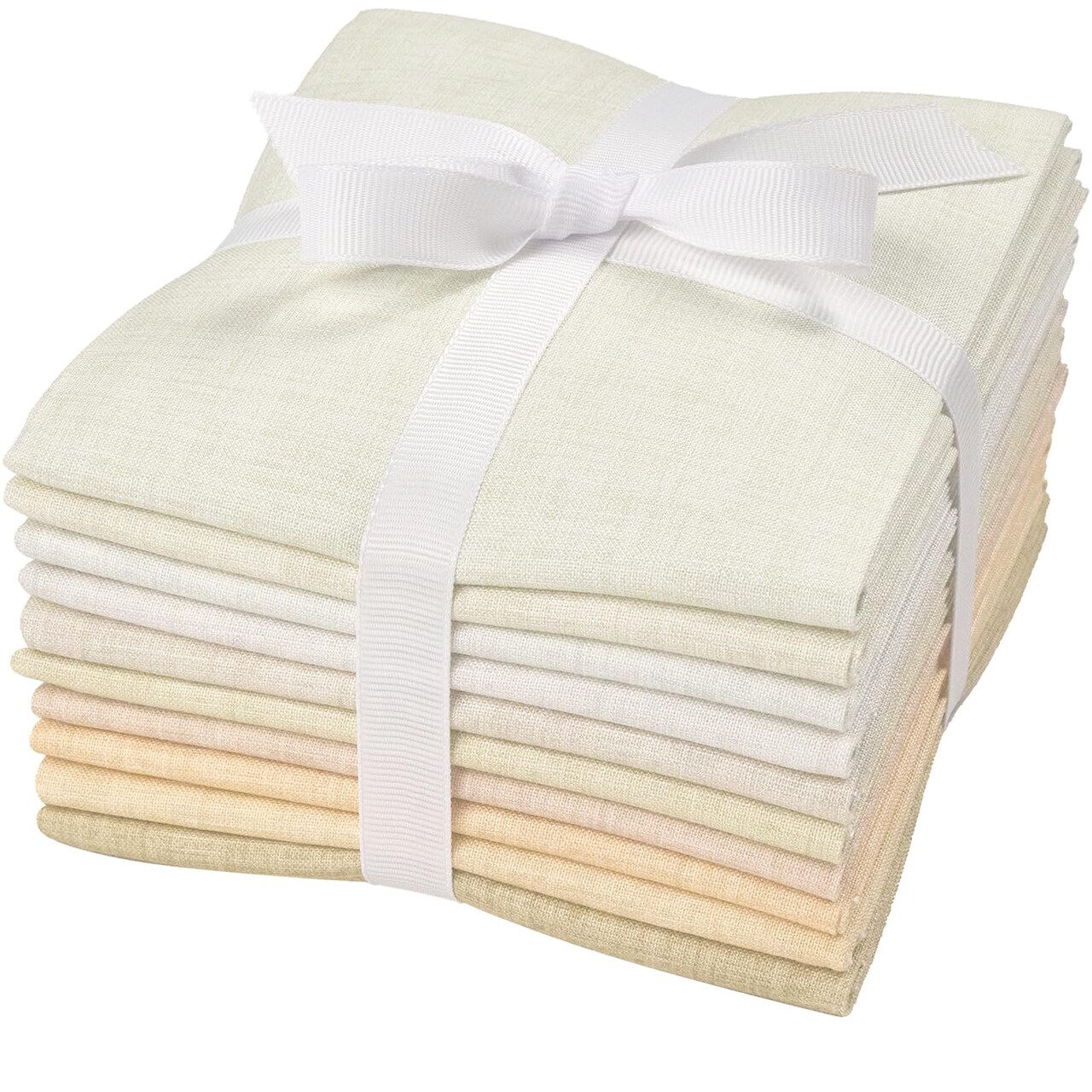 11 Options Solids with Tweed Tonals - Assorted Color Cotton Quilting Fabric Bundles 10pcs Fat Quarters 18"x21" - Medium Weight 5.2oz - for Quilting, Sewing and Crafts - Not Quite White